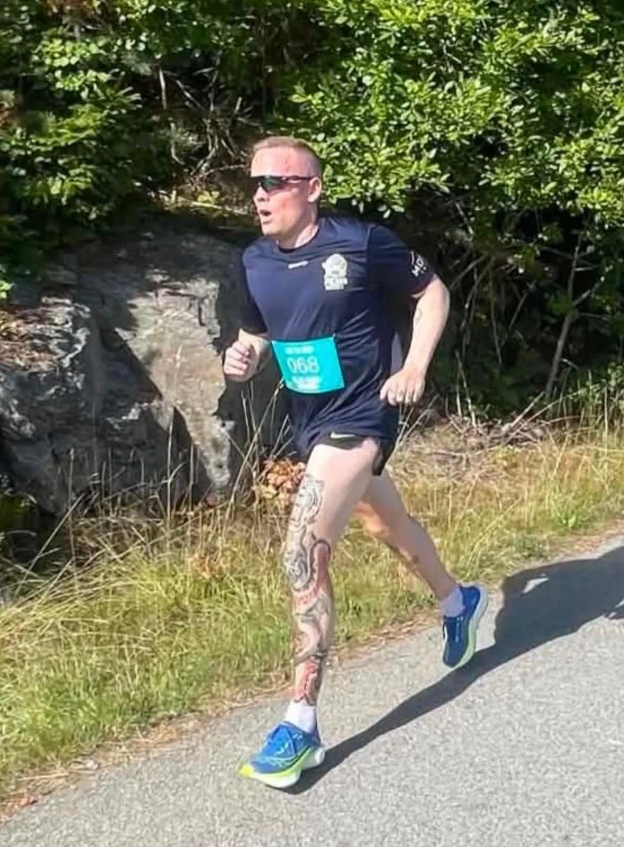 Martin midt i løpet på Ihlen Rundt